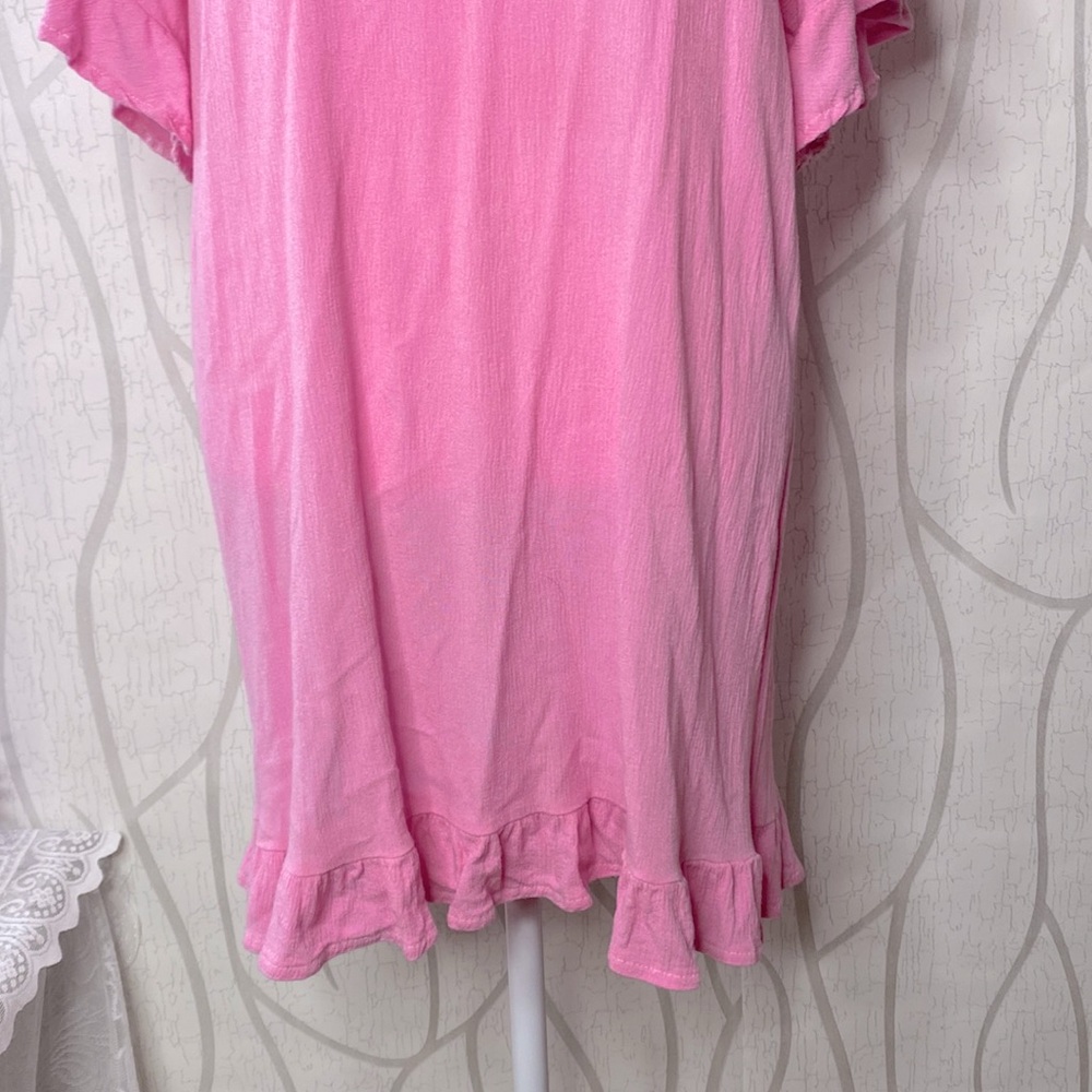 🌹 Pink Ruffle Tunic Dress Top 🌹 - Picture 3 of 9
